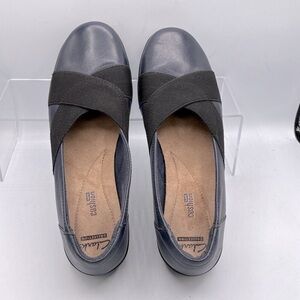 Clarks Women’s Medora Jem Loafers Size 11 M Navy Leather Slip‑On Comfort